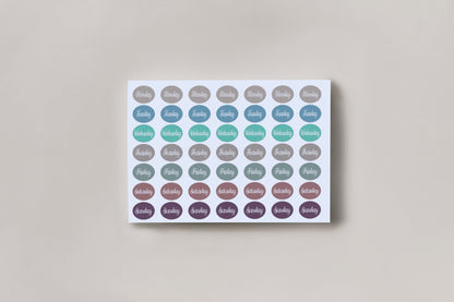 Days of the week planner stickers / weekday stickers perfect for any planner