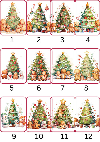 Personalised Christmas Stickers, Christmas Labels, Christmas Gift Labels, Santa Initial Stickers, Christmas tree stickers, 12 designs