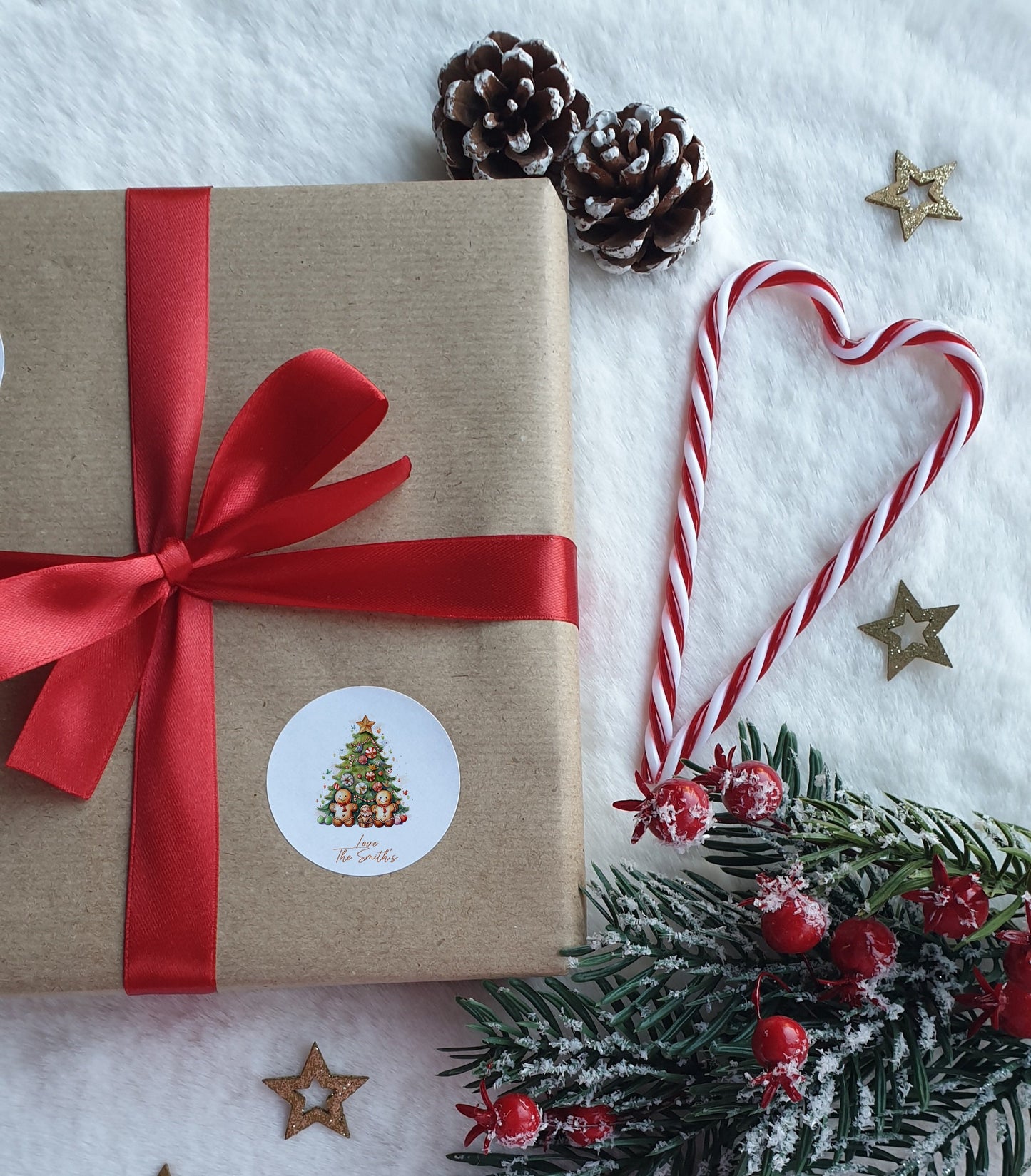 Personalised Christmas Stickers, Christmas Labels, Christmas Gift Labels, Santa Initial Stickers, Christmas tree stickers, 12 designs