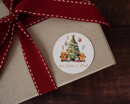 Personalised Christmas Stickers, Christmas Labels, Christmas Gift Labels, Santa Initial Stickers, Christmas tree stickers, 12 designs