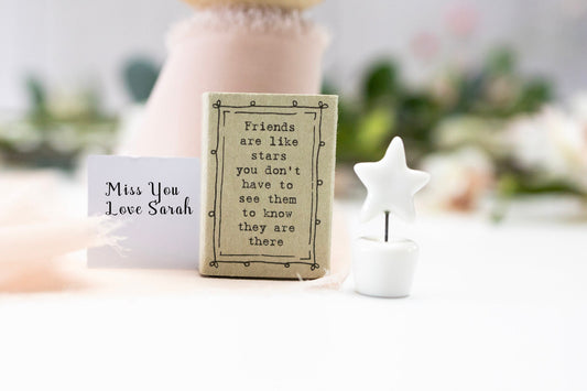 Porcelain friends are like stars Matchbox Gift, Birthday Gift, Gifts for Friends, Star ornament