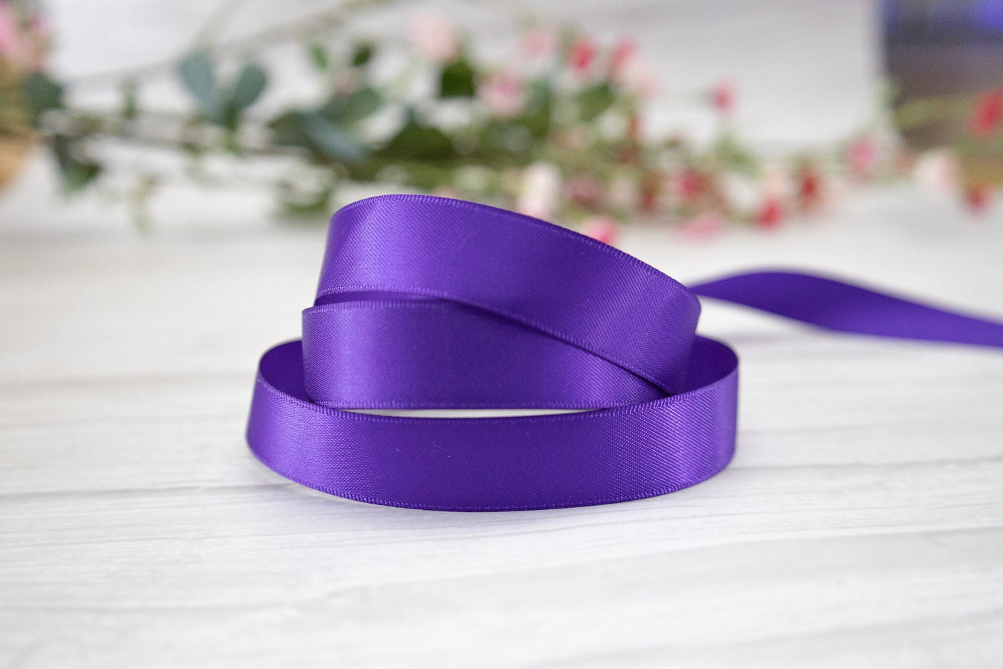 Purple Ribbon, Gift Wrapping ribbon , 6 Sizes, Wedding Ribbon, Double sided Satin