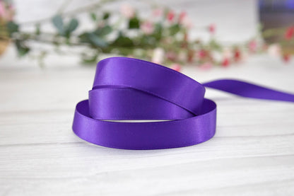 Purple Ribbon, Gift Wrapping ribbon , 6 Sizes, Wedding Ribbon, Double sided Satin
