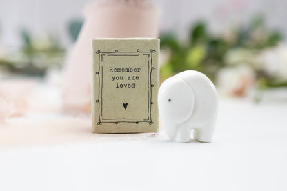 Porcelain Elephant ornament Matchbox Gift, Birthday Gift, Gifts for Friends, Personalised note