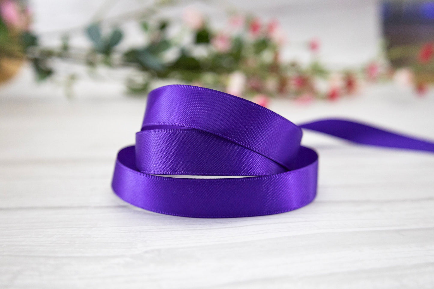 Purple Ribbon, Gift Wrapping ribbon , 6 Sizes, Wedding Ribbon, Double sided Satin