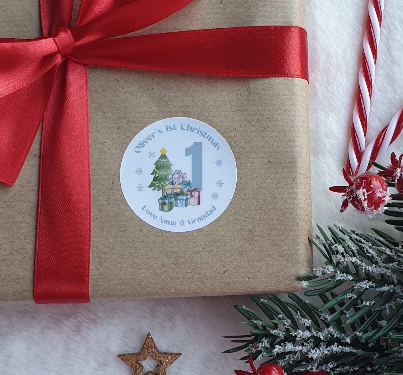 Baby's 1st Christmas Stickers, Personalised Christmas Stickers, Christmas Labels, Christmas Gift Labels,
