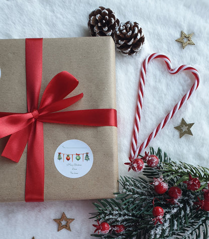 Personalised Christmas Stickers, Christmas Labels, Christmas Gift Labels, Santa Initial Stickers, Christmas Bunting Stickers, 5 sizes