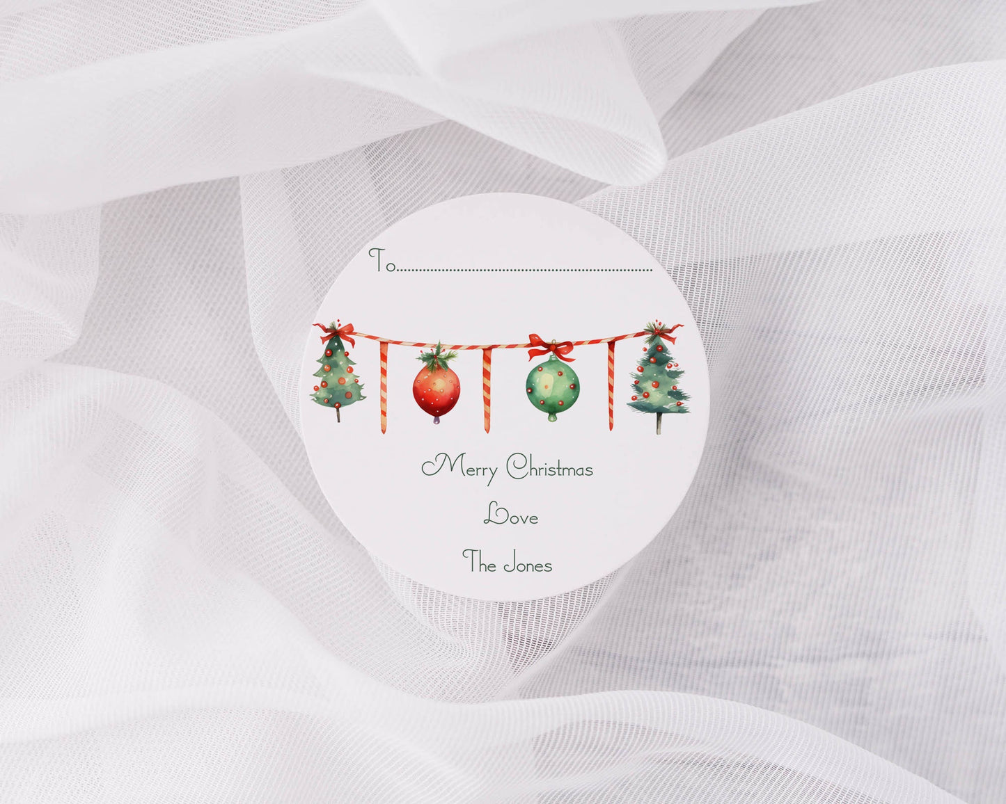 Personalised Christmas Stickers, Christmas Labels, Christmas Gift Labels, Santa Initial Stickers, Christmas Bunting Stickers, 5 sizes