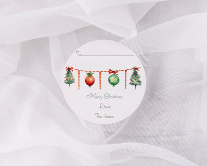 Personalised Christmas Stickers, Christmas Labels, Christmas Gift Labels, Santa Initial Stickers, Christmas Bunting Stickers, 5 sizes