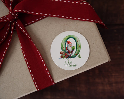 Personalised name Christmas Stickers, classic Christmas Labels, Christmas Gift Labels, Santa Initial Stickers, Envelope Seals