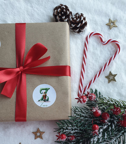 Personalised name Christmas Stickers, classic Christmas Labels, Christmas Gift Labels, Santa Initial Stickers, Envelope Seals