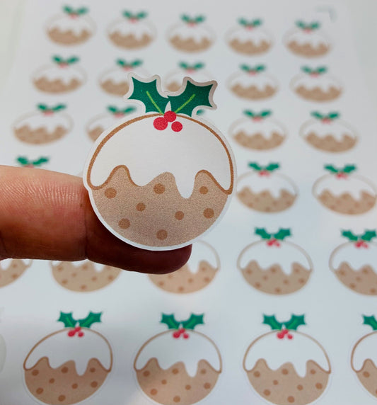 Christmas Pudding stickers, Christmas stickers, envelope stickers, planner stickers, holiday. stickers