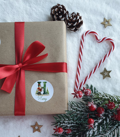 Personalised name Christmas Stickers, classic Christmas Labels, Christmas Gift Labels, Santa Initial Stickers, Envelope Seals