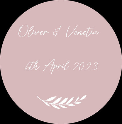 Custom Personalised Wedding Stickers, 24 Labels,  9 Colour Options, Matte or Gloss