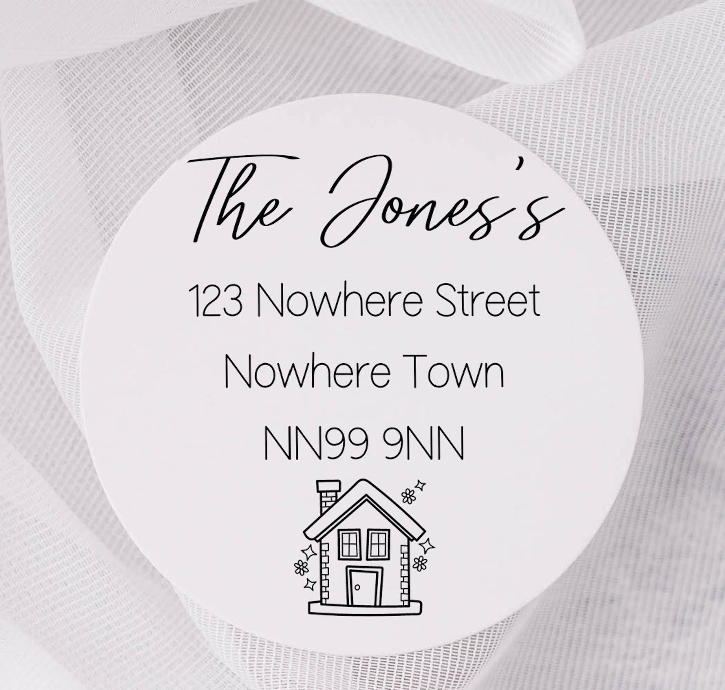 Personalised New Home Address Labels: Script Stickers, matt or gloss