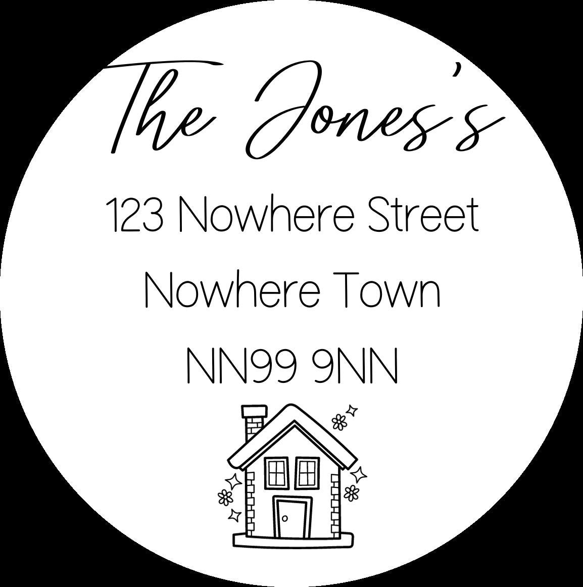Personalised New Home Address Labels: Script Stickers, matt or gloss