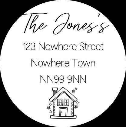 Personalised New Home Address Labels: Script Stickers, matt or gloss