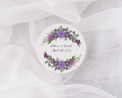 Lavander Wedding labels, custom wedding stationery, name stickers, personalised sticker,  thank you stickers, wedding labels,Violet flower