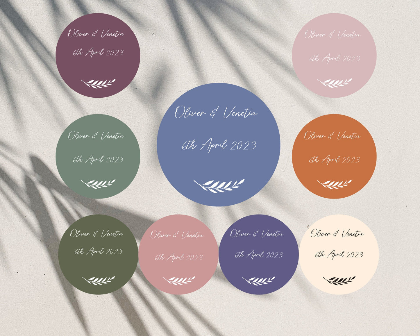 Custom Personalised Wedding Stickers, 24 Labels,  9 Colour Options, Matte or Gloss