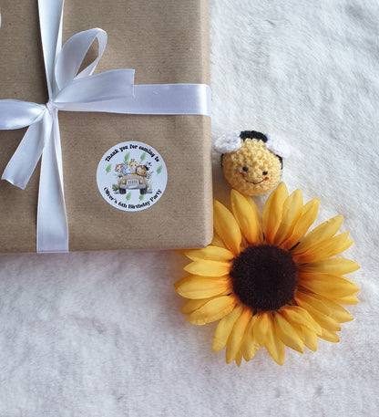 Thank you for coming to my party stickers, jungle safari stickers, Goodie bag stickers, thank you stickers, personalised name stickers