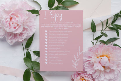 Wedding Games, I spy Game, Reception Game, Wedding Photo Hunt Game, Wedding Shower Fun Games, blush wedding colour