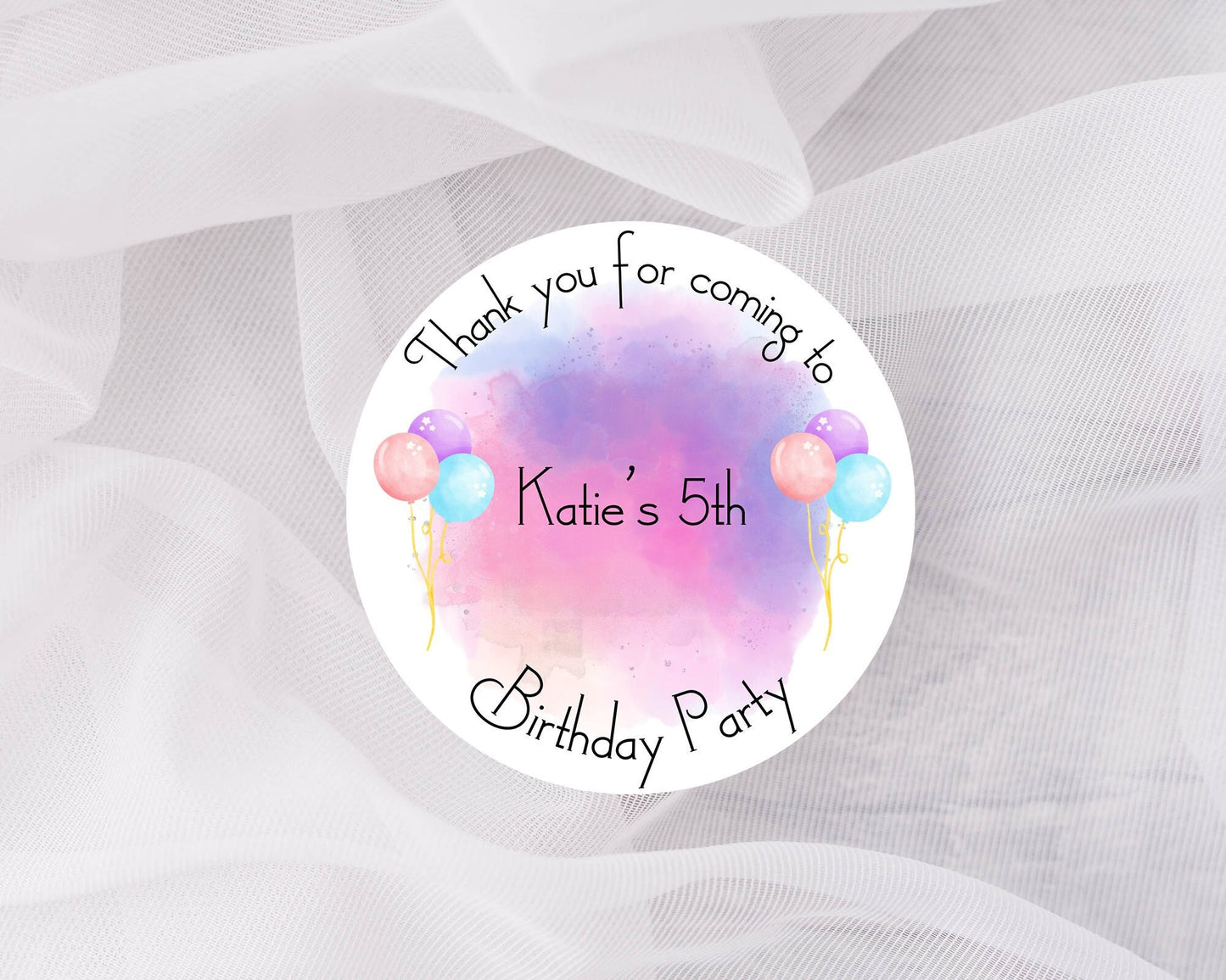 Paint Splash Party Favor Stickers: Personalized Thank You Labels