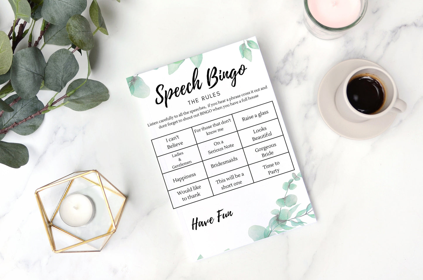 Wedding speech bingo wedding game, Table Activity Ice Breaker, Wedding Day Games, Wedding Favours, Accessories Greenery Botanical (10 pack)