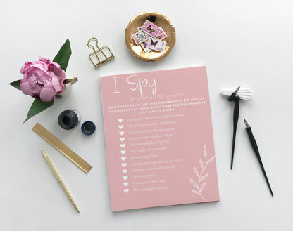 Wedding Games, I spy Game, Reception Game, Wedding Photo Hunt Game, Wedding Shower Fun Games, blush wedding colour