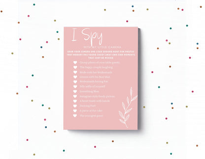 Wedding Games, I spy Game, Reception Game, Wedding Photo Hunt Game, Wedding Shower Fun Games, blush wedding colour