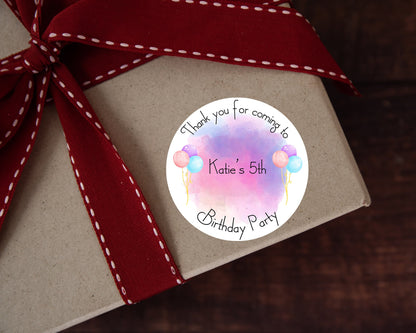 Paint Splash Party Favor Stickers: Personalized Thank You Labels