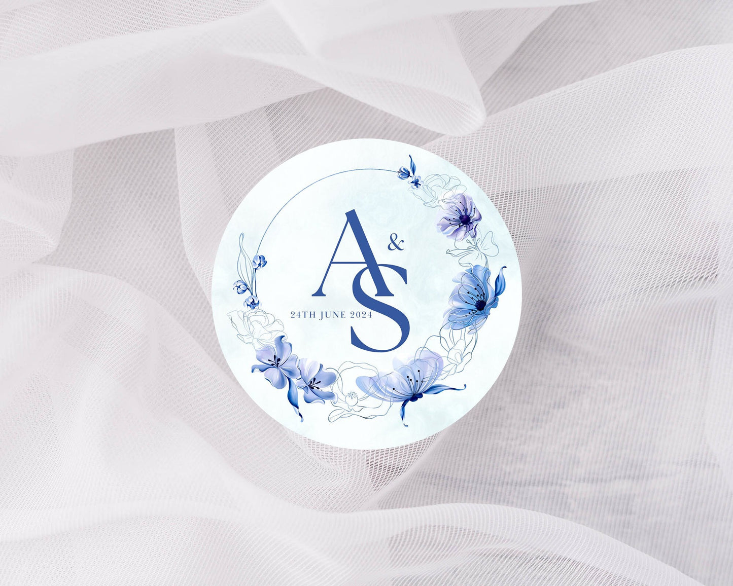 Wedding Stickers, Wedding Stationery, Party Stickers, three sizes, custom round stickers, initial stickers, wedding labels