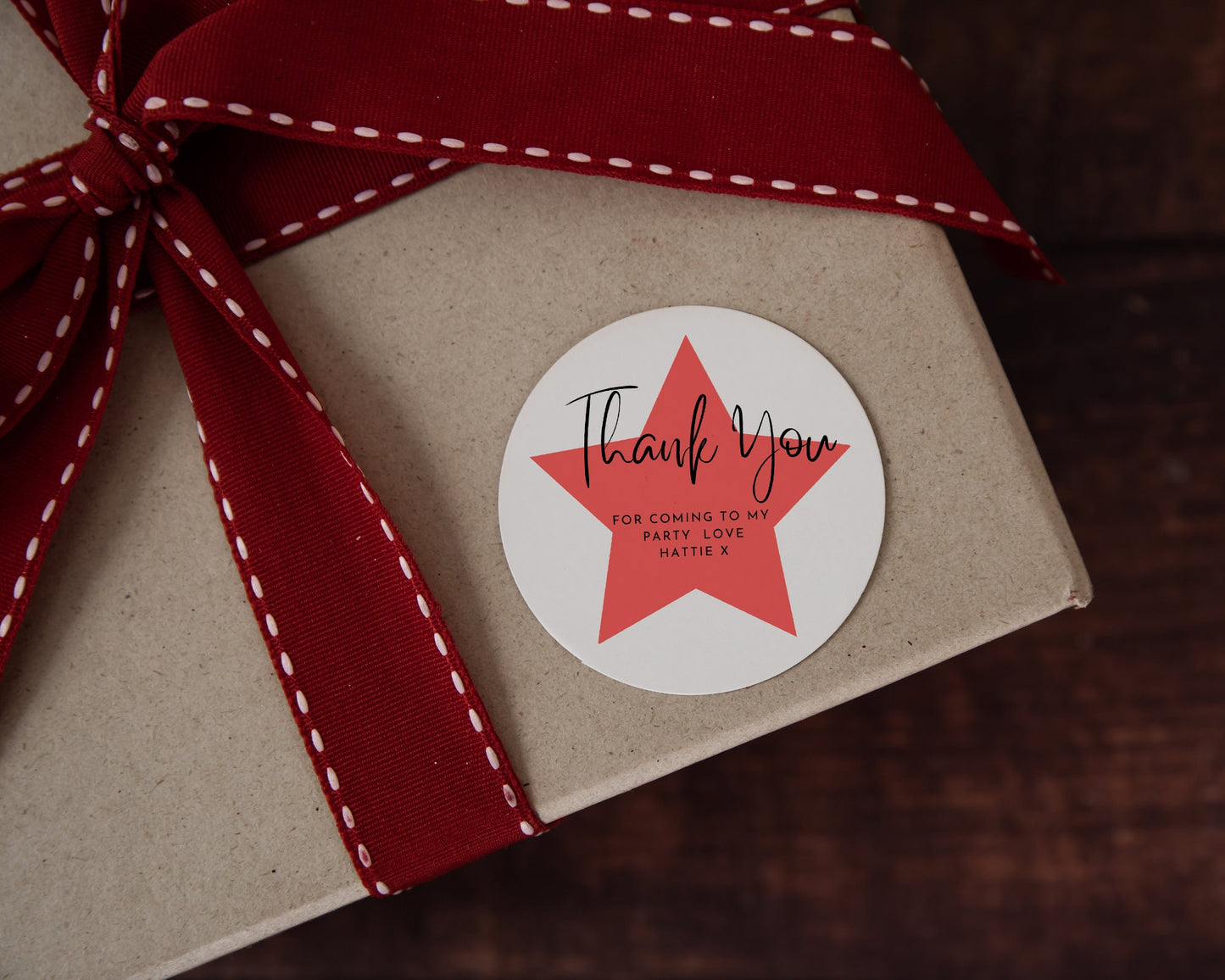 Thank you for coming to my party stickers, Goodie bag stickers, thank you stickers,  star stickers, name stickers, 24 colours