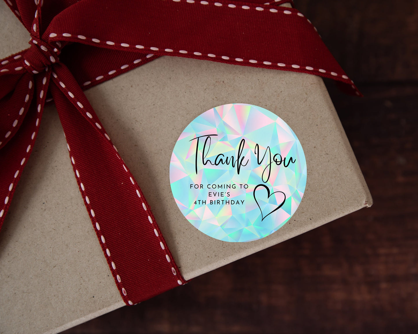 Thank you for coming to my party stickers, Goodie bag stickers, thank you stickers, five sizes, rainbow stickers, name stickers