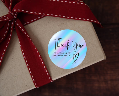 Rainbow ombre pastel stickers, Thank you for coming to my party stickers, Goodie bag sticker, thank you stickers, three sizes, name stickers