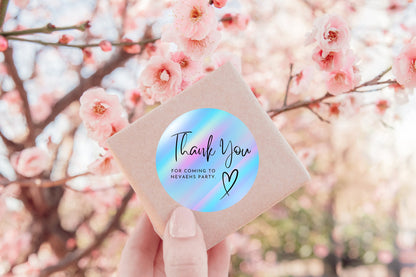 Rainbow ombre pastel stickers, Thank you for coming to my party stickers, Goodie bag sticker, thank you stickers, three sizes, name stickers