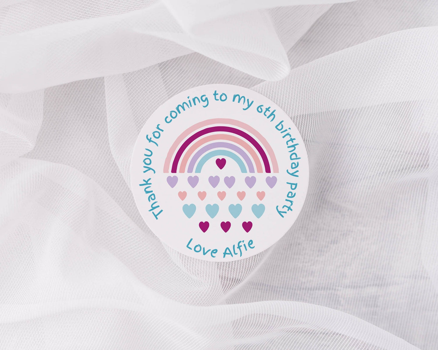 Thank you for coming to my party stickers, Goodie bag stickers, thank you stickers, three sizes, rainbow stickers, name stickers, 5 sizes