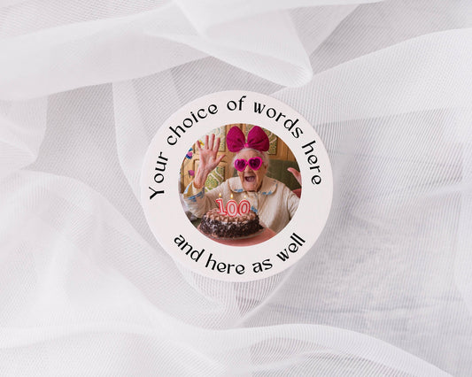 Personalised Photo Picture image,  Labels Custom Stickers, Children's Birthday Party,  Thank You Party Bag, Personalised stickers