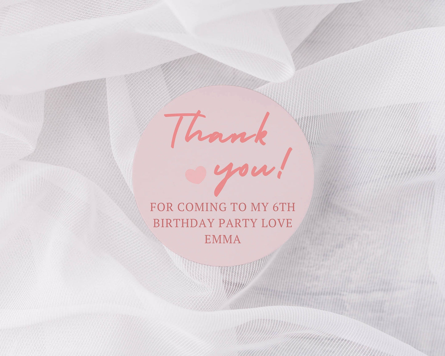 Thank you for coming to my party stickers, Goodie bag stickers, thank you stickers, three sizes, Pink heart stickers, name stickers