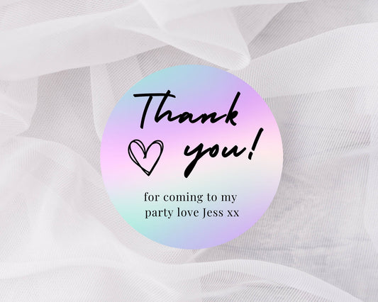 Personalised children’s party bag stickers, party, thank you stickers, birthday, sweet cones celebration
