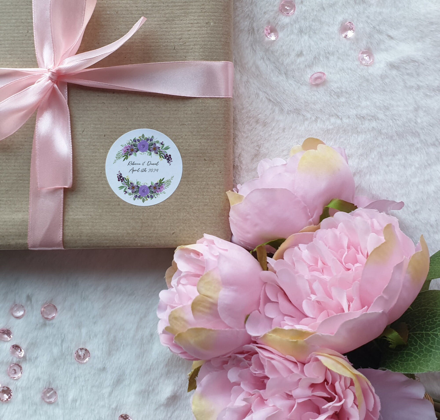 Lavander Wedding labels, custom wedding stationery, name stickers, personalised sticker,  thank you stickers, wedding labels,Violet flower