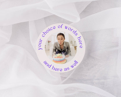 Personalised Photo Picture image,  Labels Custom Stickers, Children's Birthday Party,  Thank You Party Bag, Personalised stickers