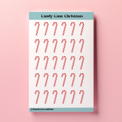 Candy Cane Stickers, Christmas Stickers, Planner Stickers, Craft Stickers, Journal Stickers, craft stickers