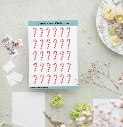 Candy Cane Stickers, Christmas Stickers, Planner Stickers, Craft Stickers, Journal Stickers, craft stickers