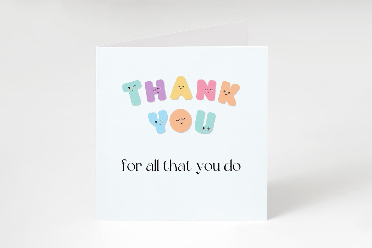 Rainbow Thank You Card: Square Greetings Card