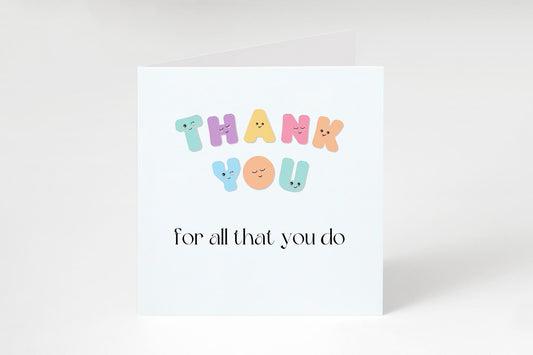 Rainbow Thank You Card: Square Greetings Card