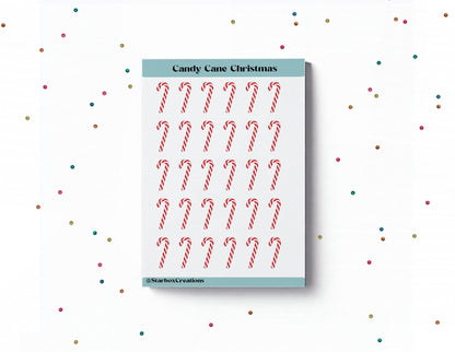 Candy Cane Stickers, Christmas Stickers, Planner Stickers, Craft Stickers, Journal Stickers, craft stickers