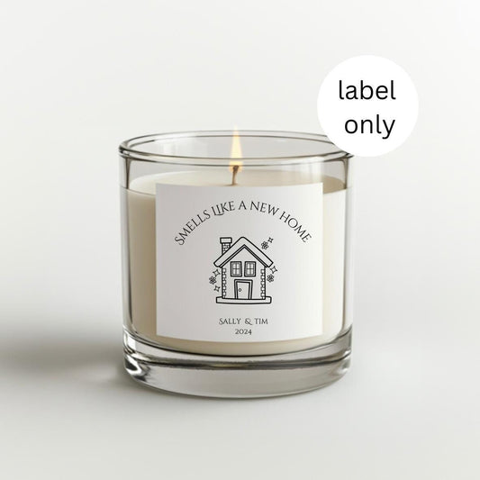 Personalised New Home candle label, personalised New Home gift, candle label for New Home owners, housewarming candle label, candle sticker