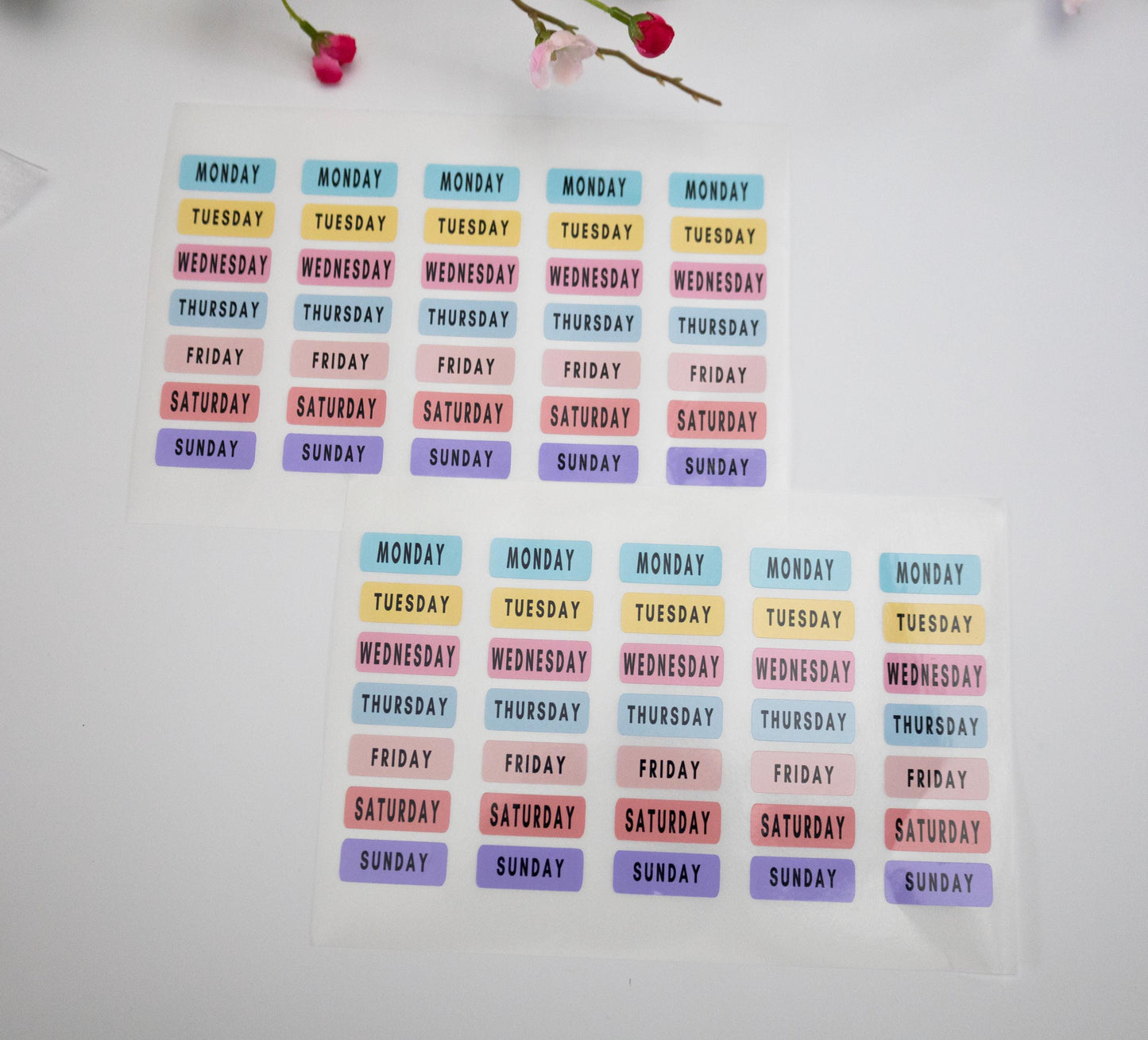 Days of the Week Stickers, Weekday stickers, planner stickers, Labels for diaries, planner Stickers