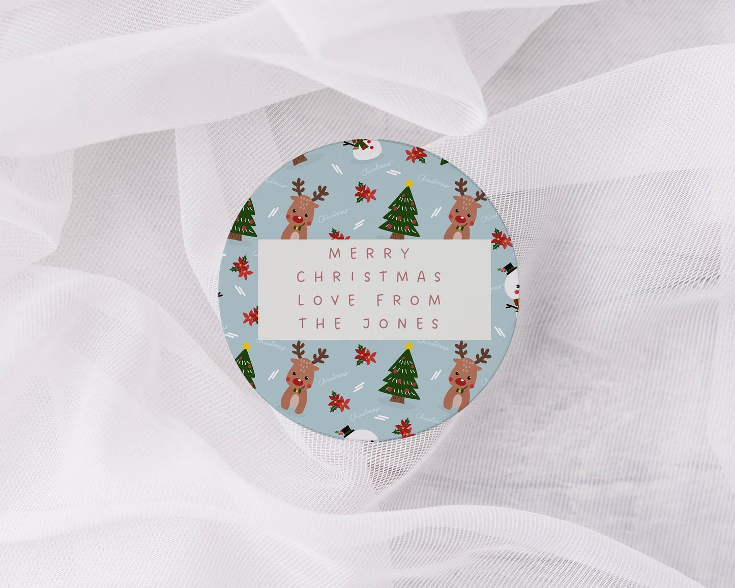 Merry Christmas Stickers, Christmas Labels, Christmas Gift Labels, reindeer Stickers, Envelope Seals, personalised Christmas Stickers
