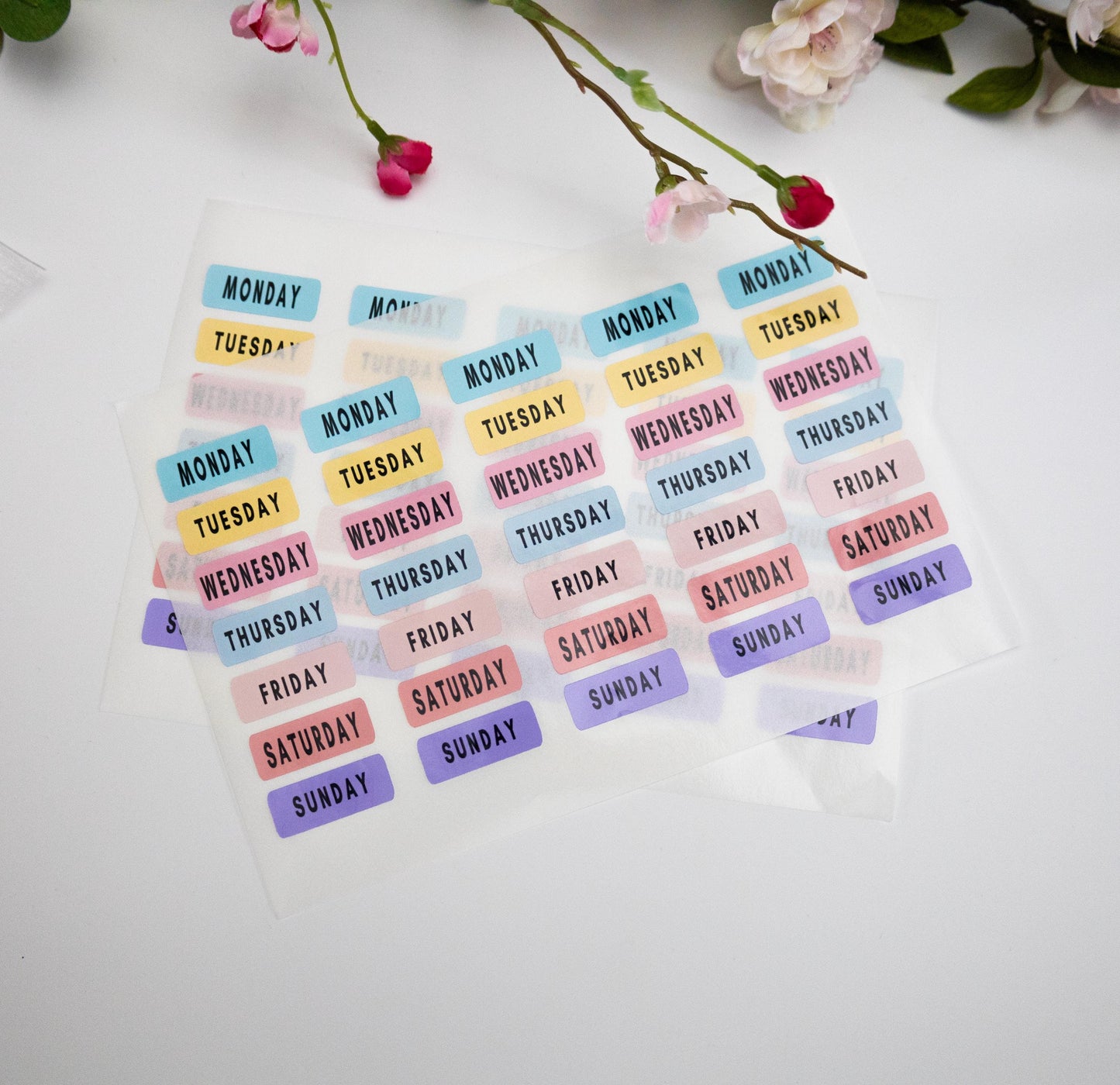 Days of the Week Stickers, Weekday stickers, planner stickers, Labels for diaries, planner Stickers